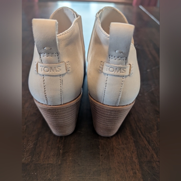 TOMS Marta Ankle Wedge Booties, Women's 7, Cream - Picture 3 of 7